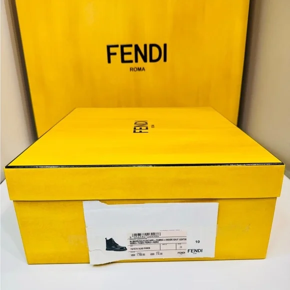Fendi Force FF Biker Ancle Boots Calf and Goat Leather Size EU-10 New with Box! - Picture 16 of 16